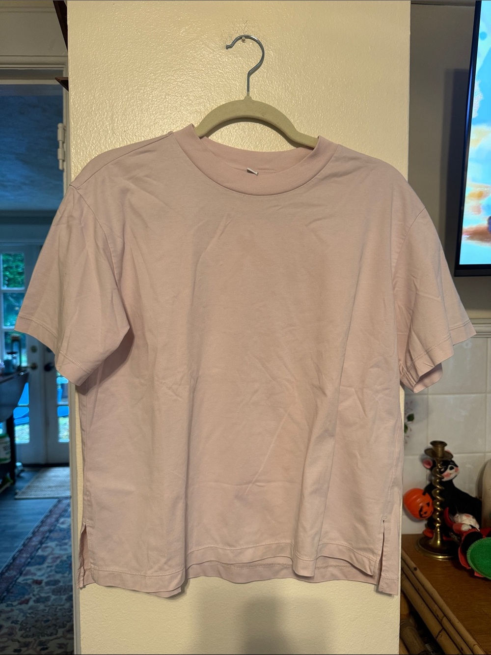 UNIQLO "Airism" Classic Crew Neck T-Shirt - Light Pinky/Purple